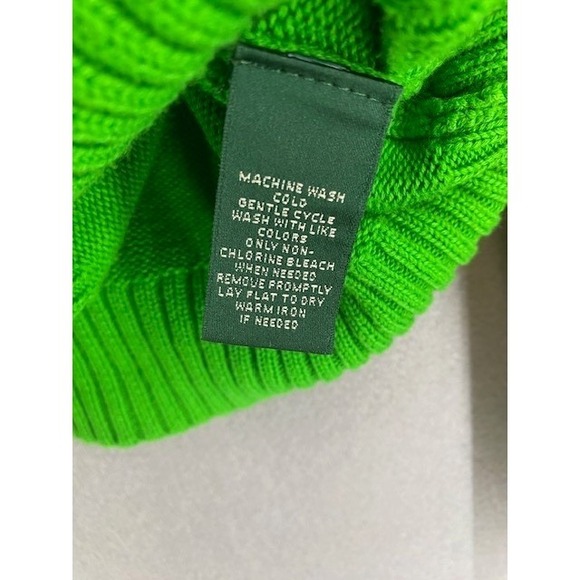 LAUREN Ralph Lauren Womens Size M Green Flag Sweater Crewneck Pullover - Picture 4 of 9